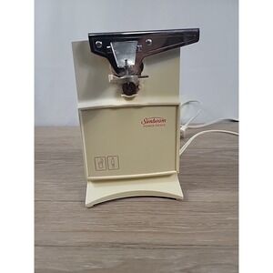 Vintage  Sunbeam Cream Power Pierce Can Opener Knife Sharpener Model  05311‎